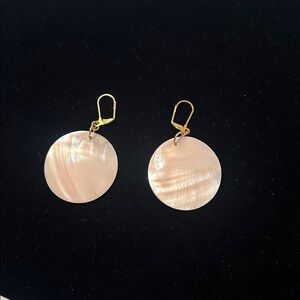 Mother of Pearl disc earrings.
